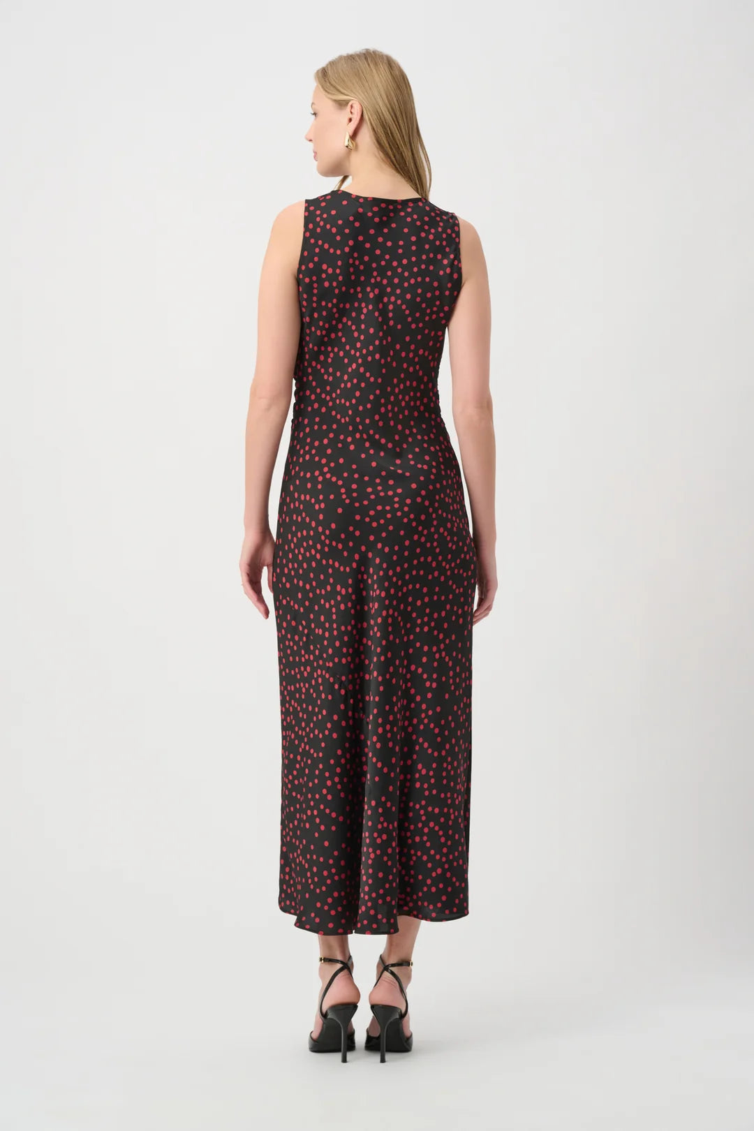 Joseph Ribkoff Polka Dot Satin A-Line Dress