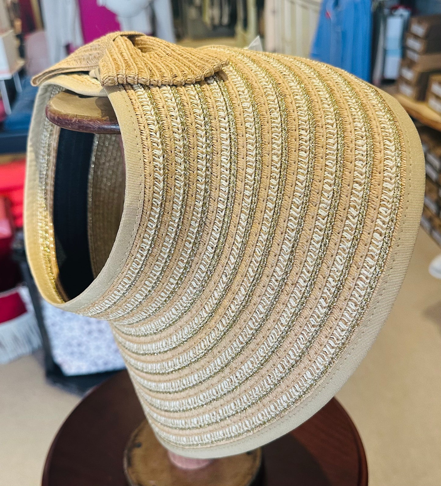 San Diego Hat Company Mixed Paper And Gold Visor