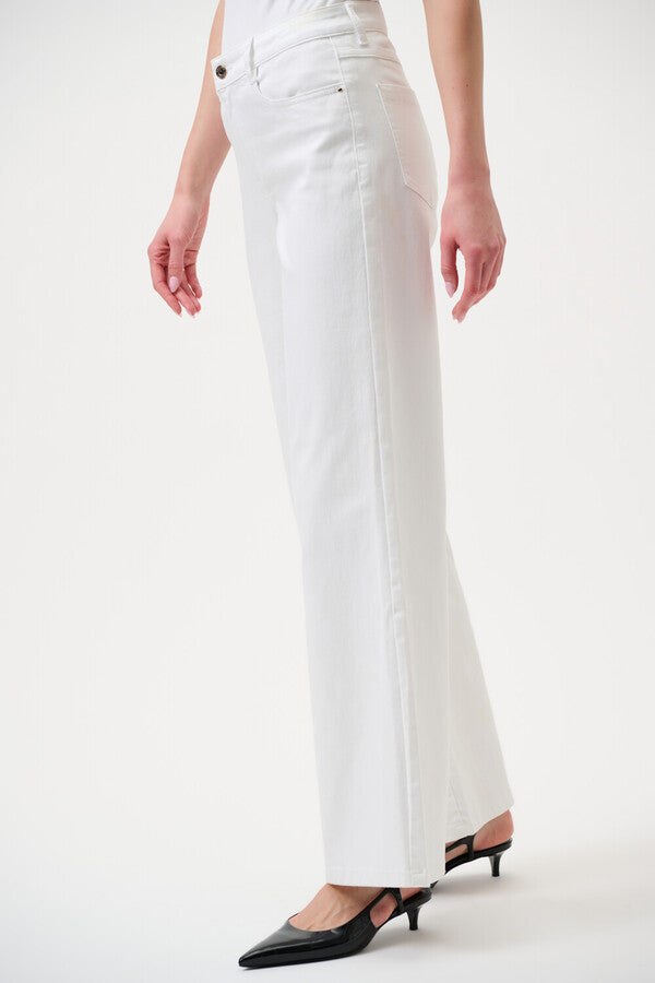 Joseph Ribkoff LDS Wide Leg Stretch Jeans White