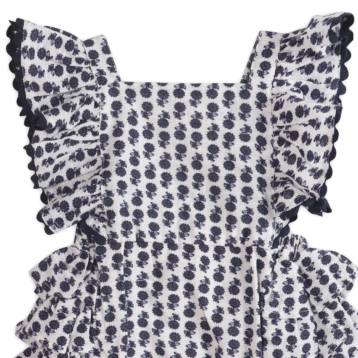 Viverano Organics Everly Blue Floral Romper W/Headband