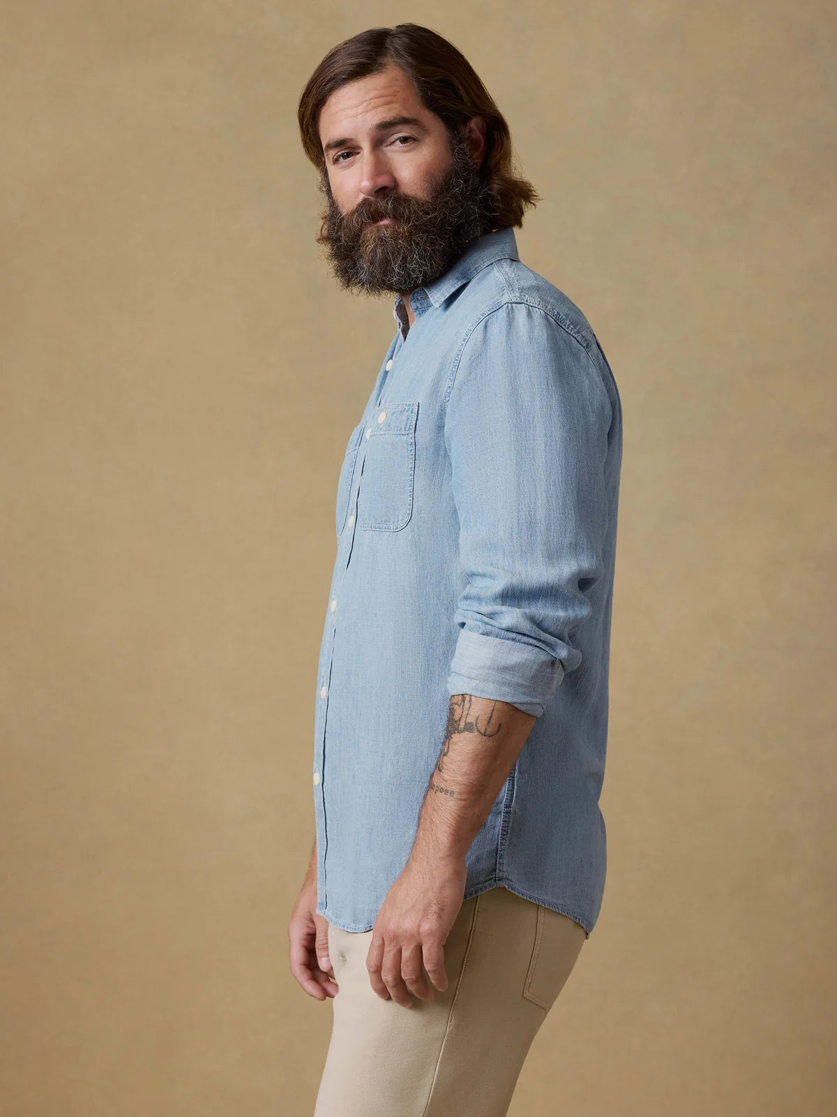 Faherty Men’s The Tried And True Chambray Work Shirt