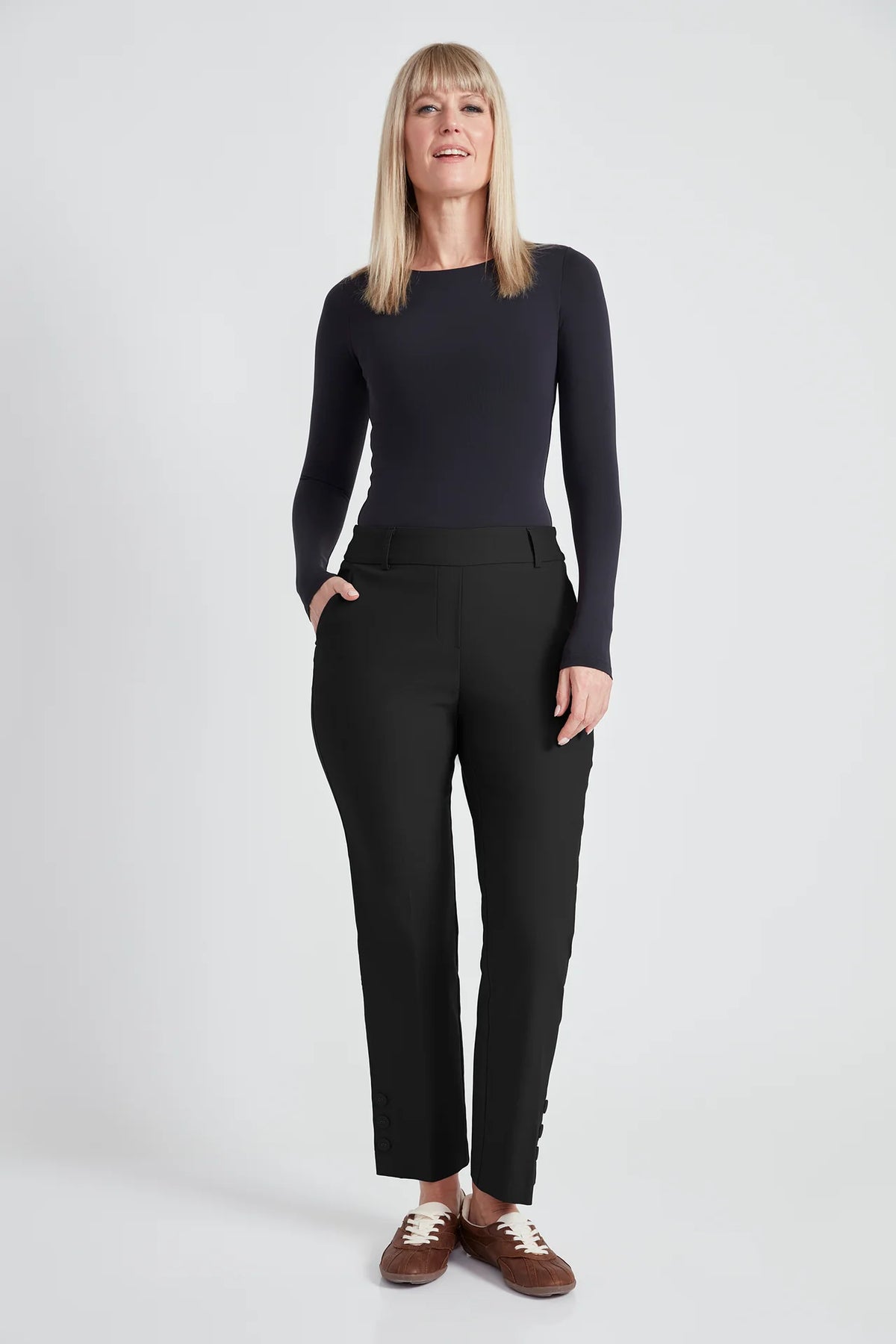UP! Button Vent Straight Leg Pant