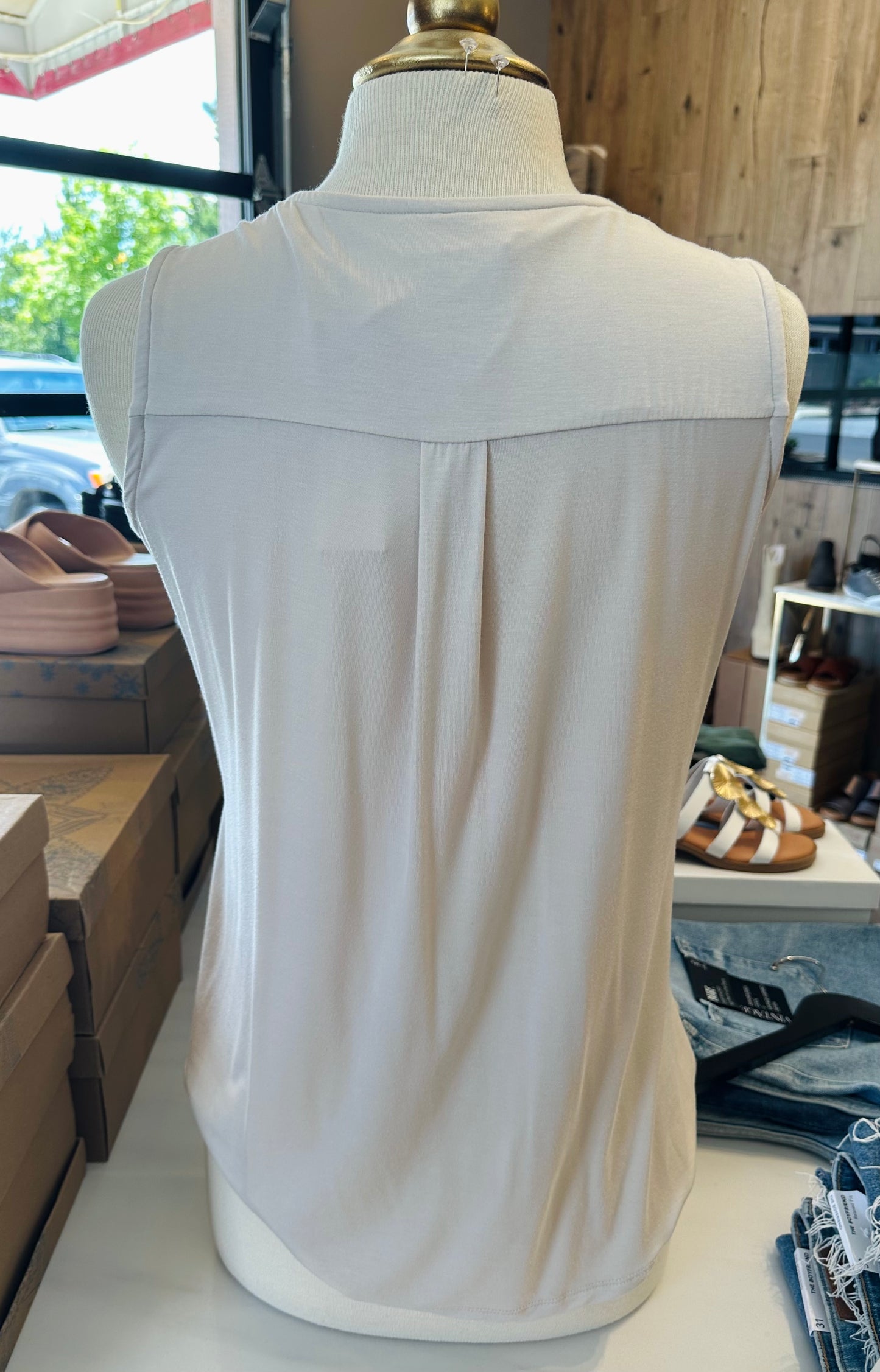 Ariella Sleeveless Draped Blouse