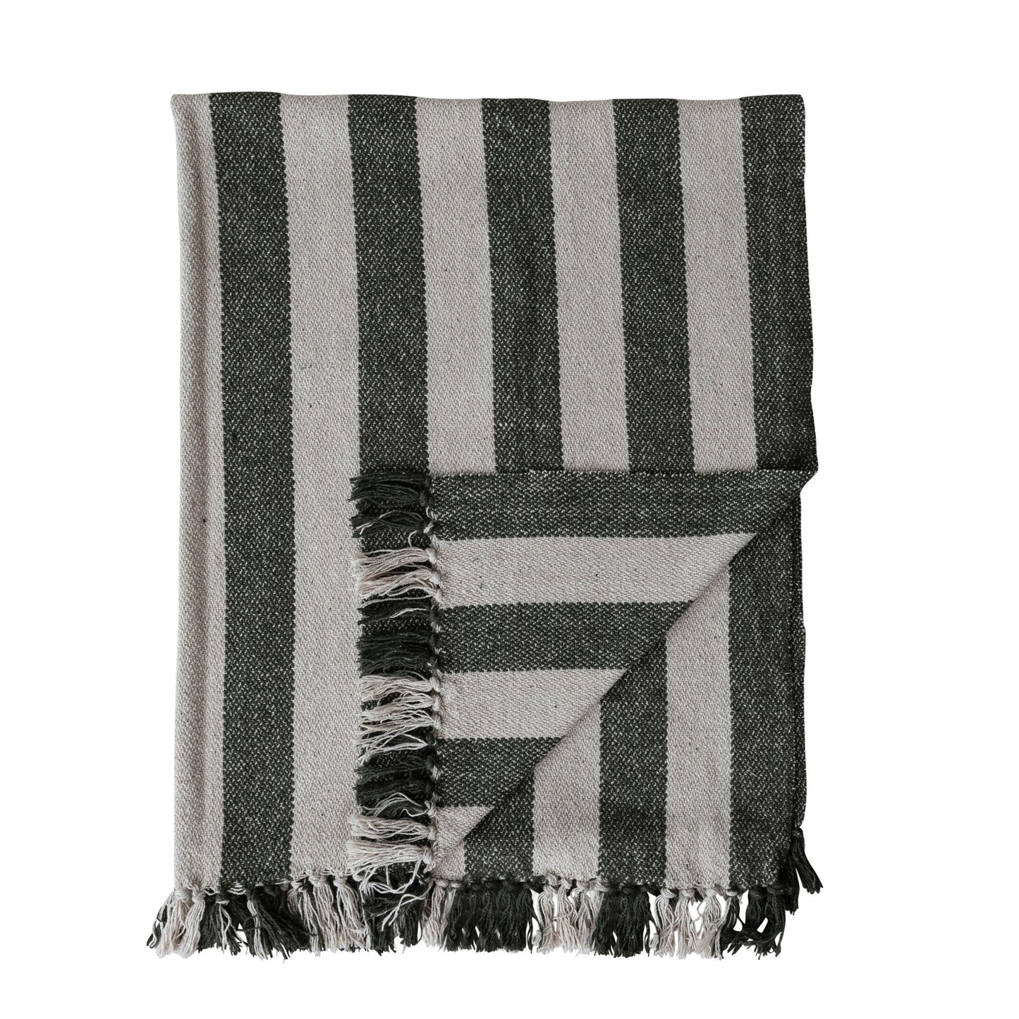 Creative Coop Woven Throw With Fringe