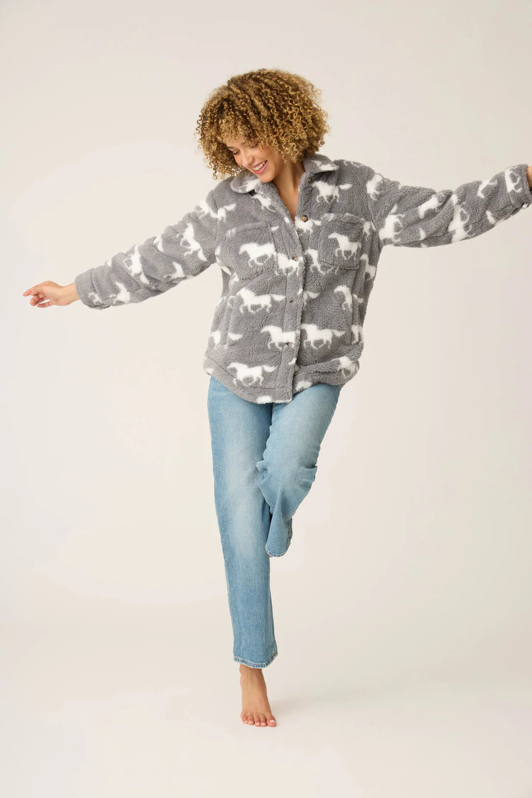 PJ Salvage Horse Plush Jacket