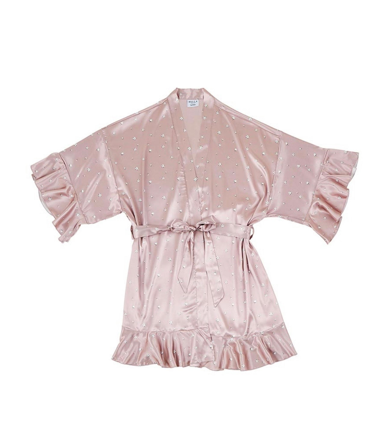 Bella Sleep Satin Robe Dusty Rose Cotton Blossom