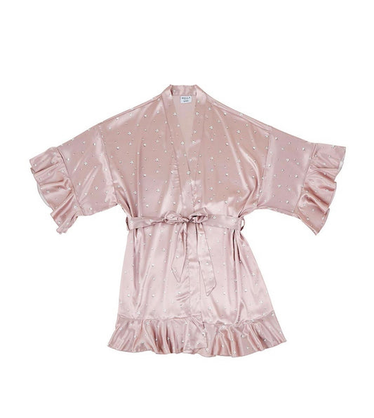 Bella Sleep Satin Robe Dusty Rose Cotton Blossom