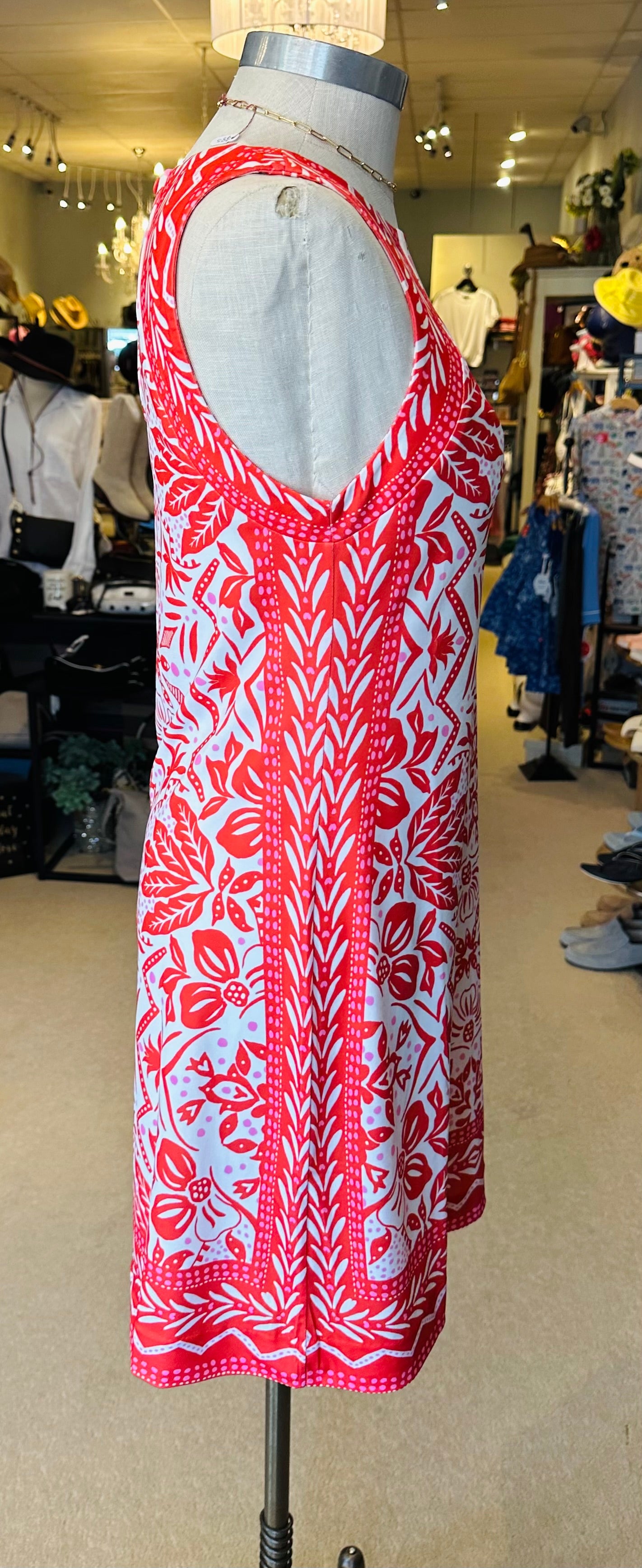 Hale Bob Printed Red Sleeveless Dress