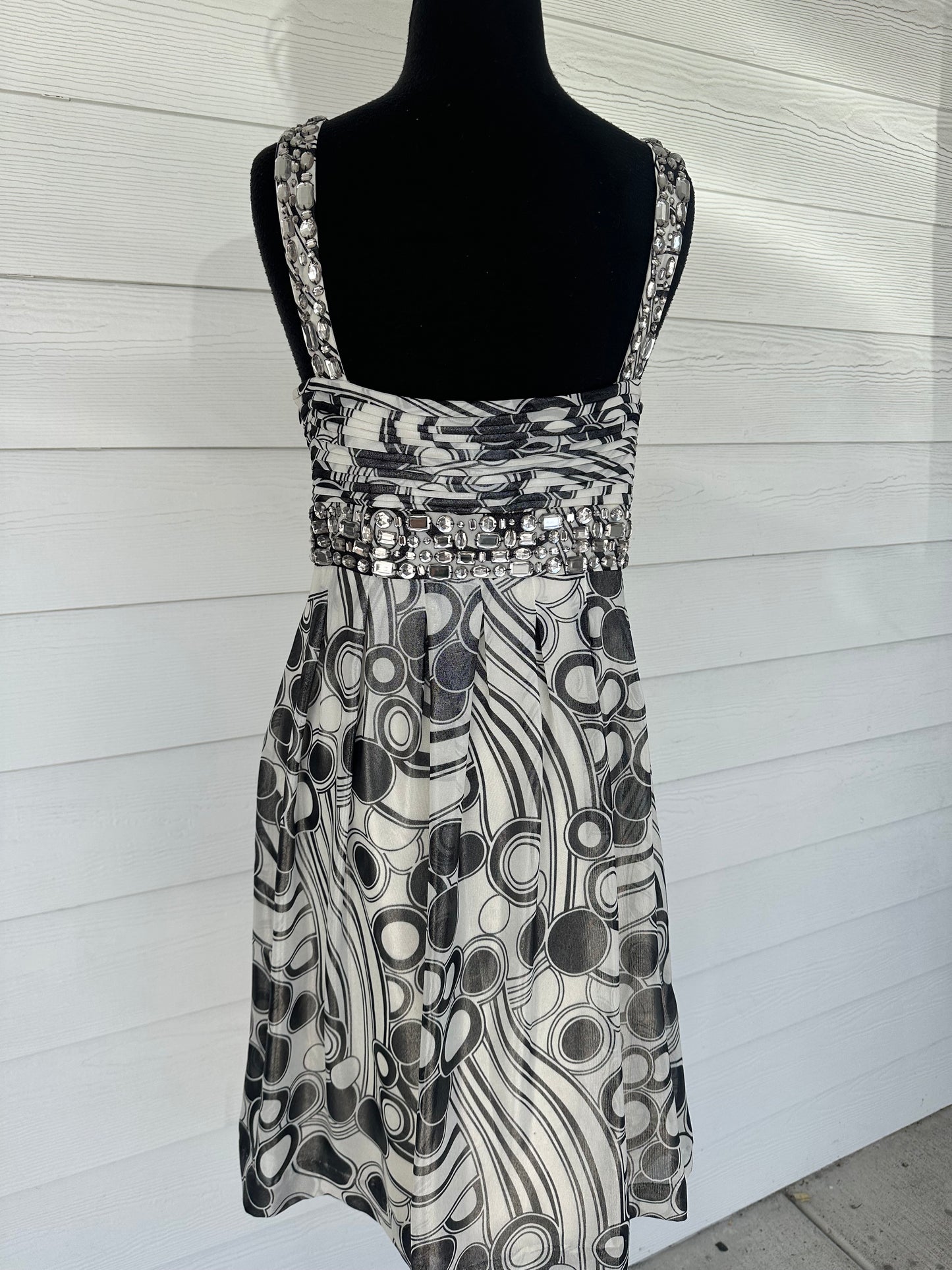 Sue Wong black and white beaded Dress Size 8