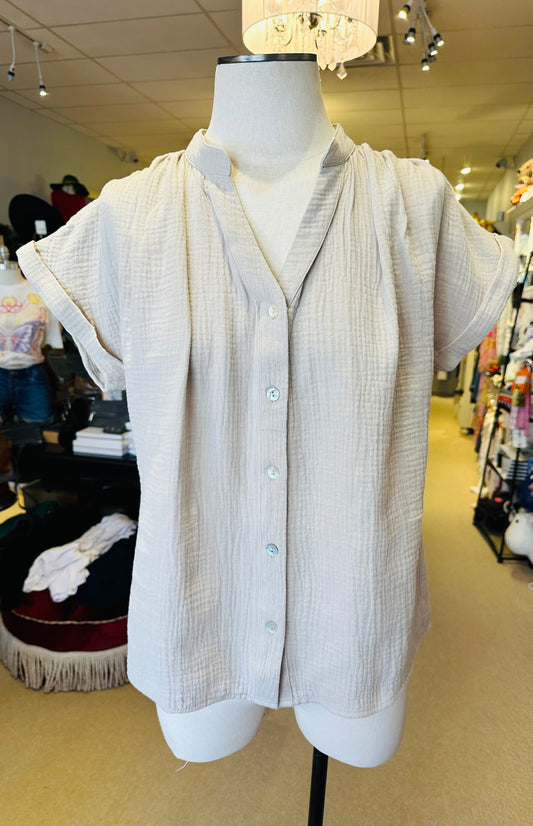 Giftcraft gauze button short sleeve