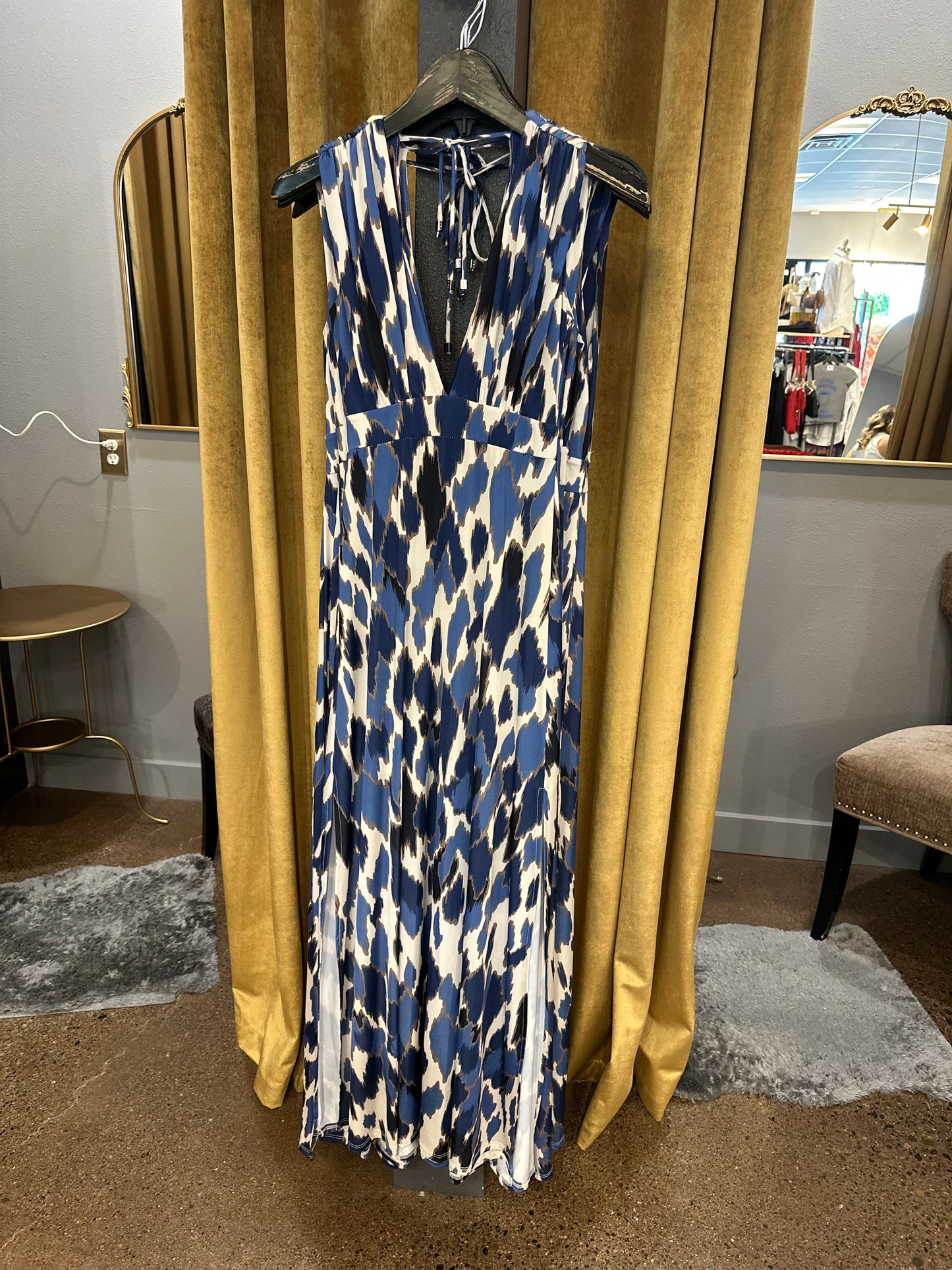 Ariella Deep V Blue Multi Maxi