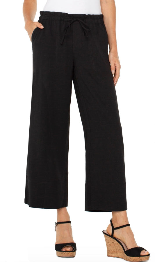 Liverpool Pull On Wide Leg Cropped Trouser