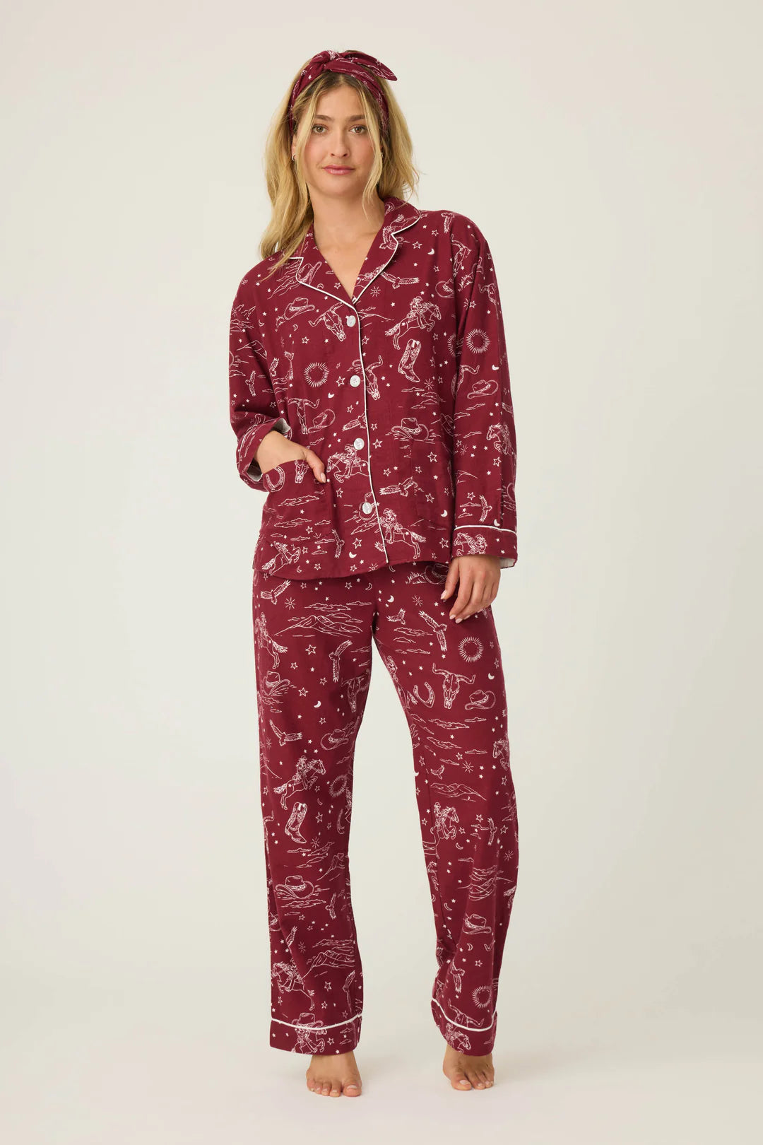 PJ Salvage Hold Your Horses Flannel Set
