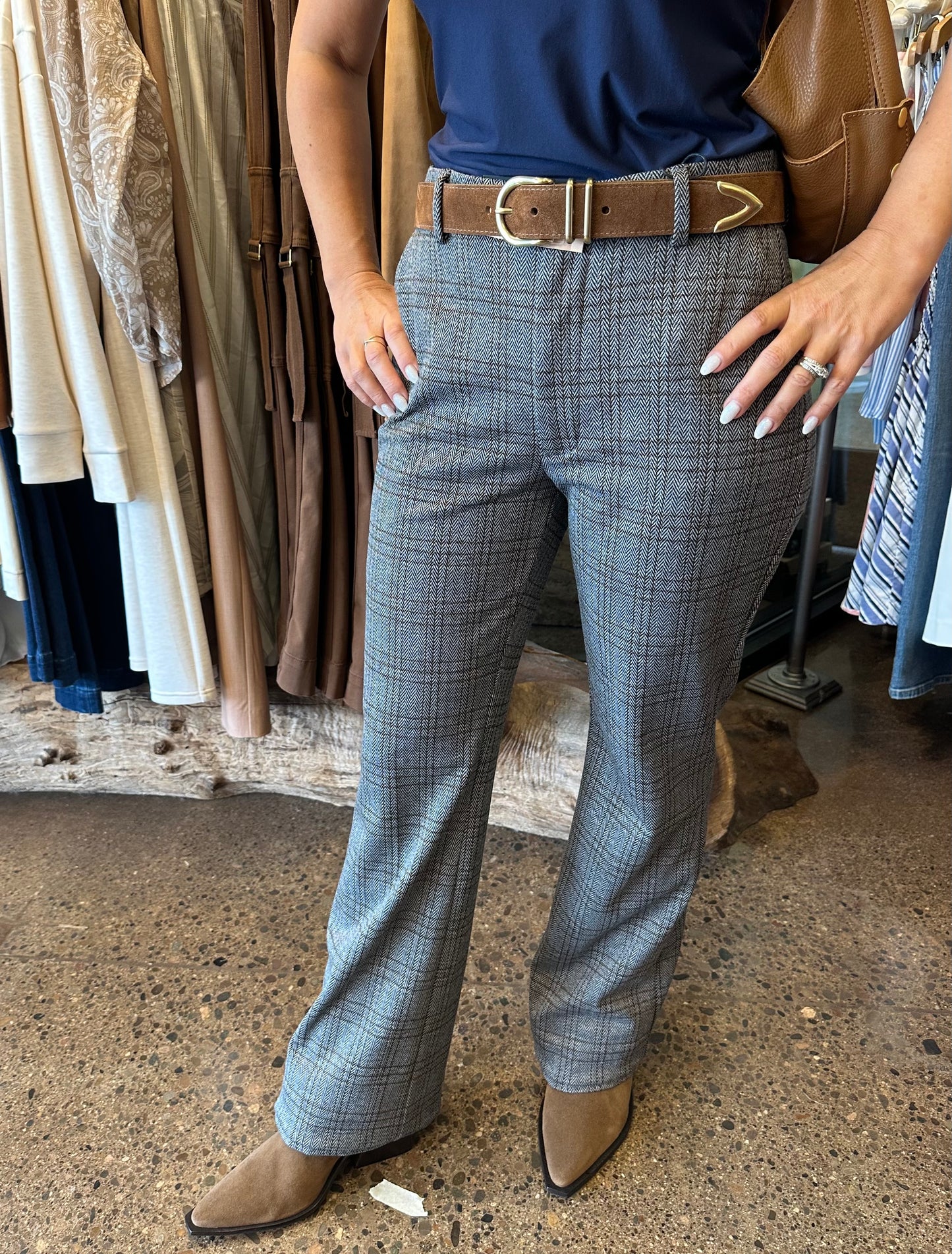 Liverpool Herringbone Flare Trouser