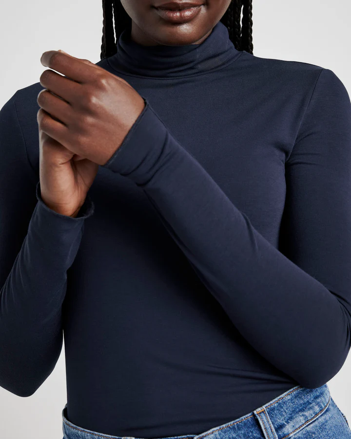 Splendid Bamboo Turtleneck Navy