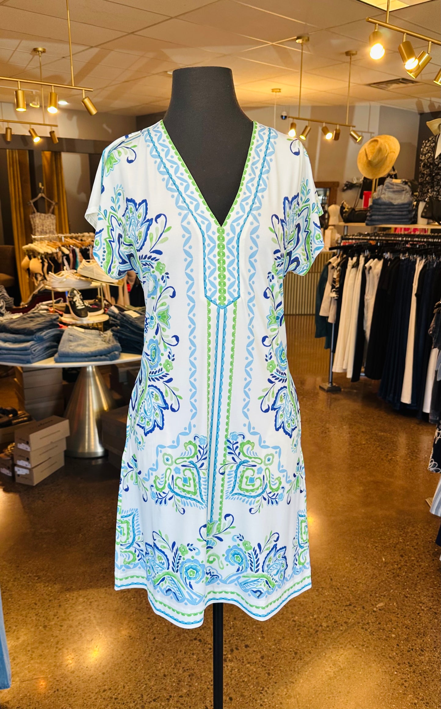 Hale Bob Short Sleeve Mini Dress