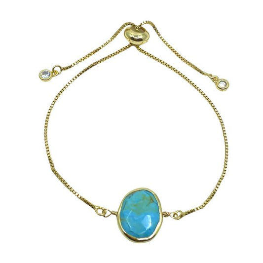 Athena Pull Chain Bracelet Turquoise (PGBT708TQ)