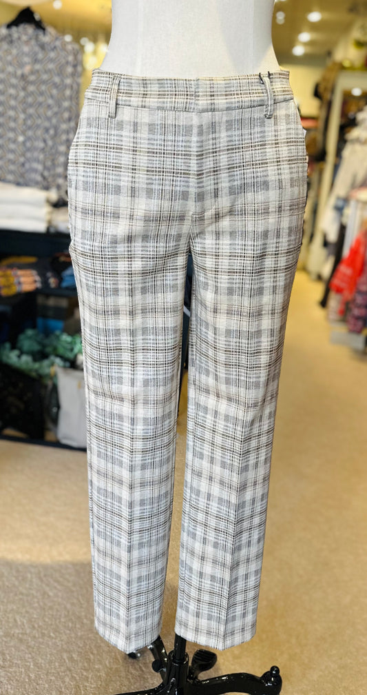 Liverpool High Rise Kelsey Trouser Khaki Cream Campbell Plaid