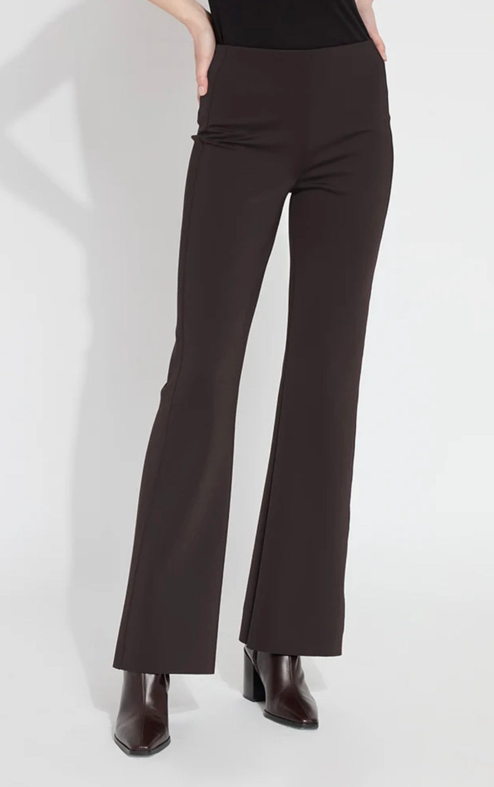 Lysse Hi Waist Neoprene trouser in Double Espresso