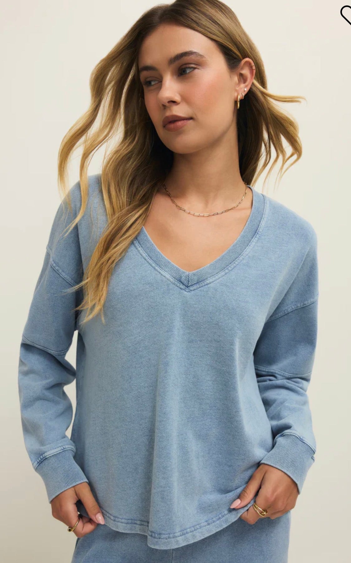 ZSupply Delphine Knit Denim Sweatshirt