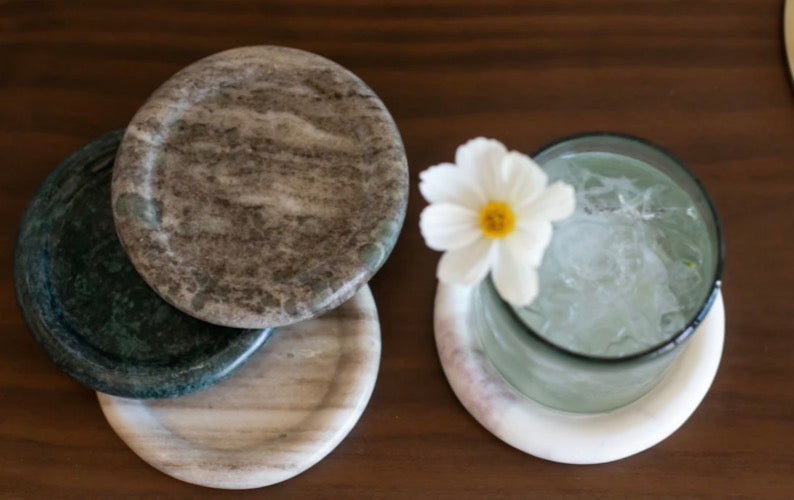 The Polished Jar Marble Coasters Set of 4