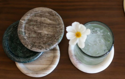 The Polished Jar Marble Coasters Set of 4