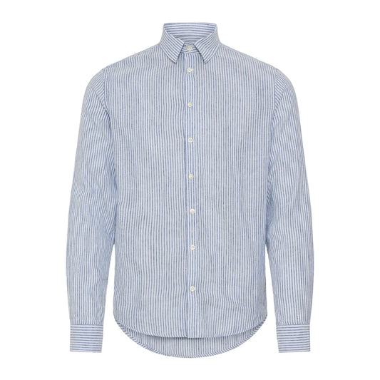 Casual Friday Men’s L/S Linen Mix Shirt Blue Stripe