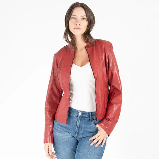 Mauritius Chessy Red Leather Jacket