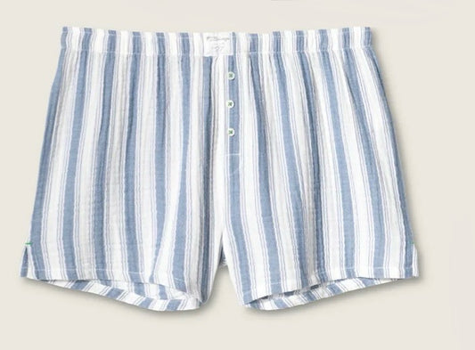 PJ Salvage Back From The Beach Striped Gauze Short