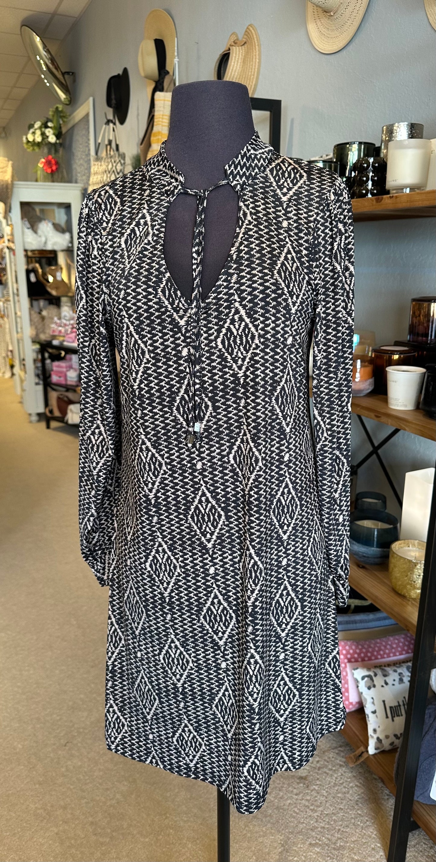 Ariella Printed Long Sleeve Dress