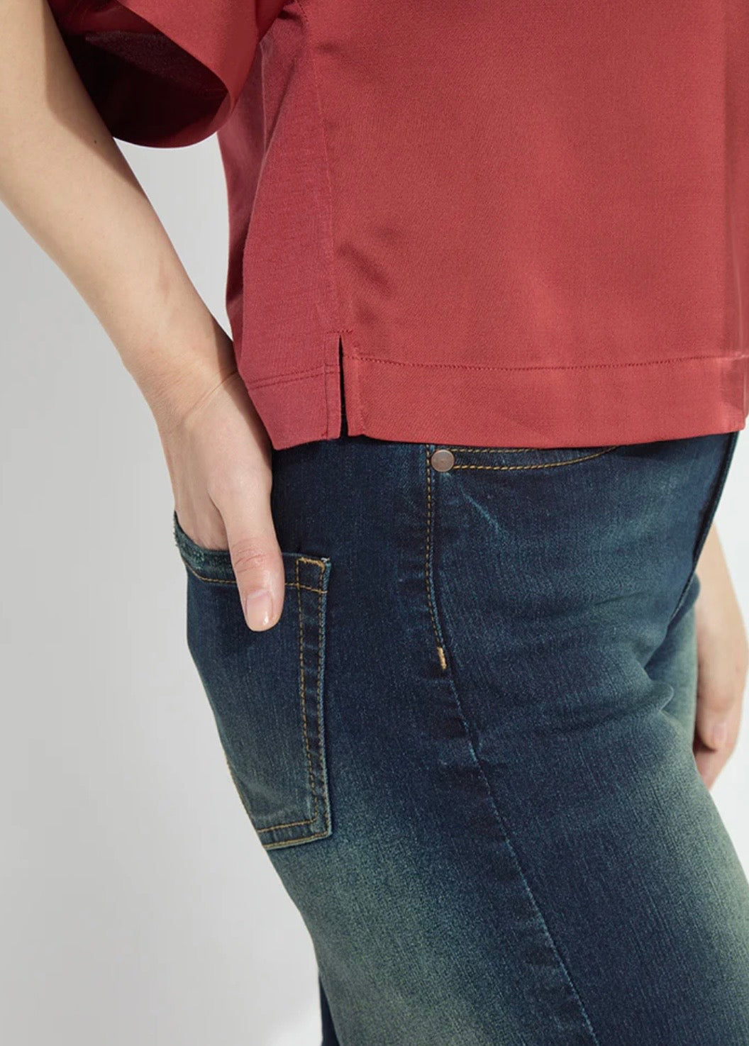 Lysse Ginger Mix-Media Dolman Tee