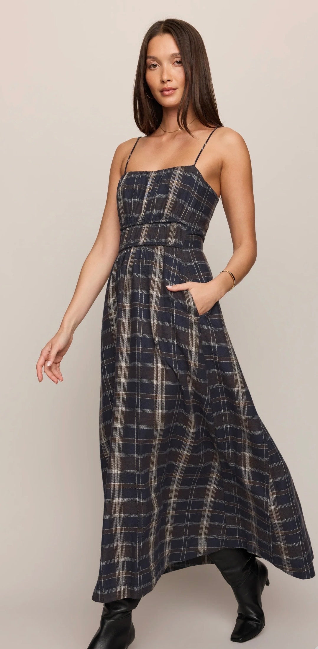 ZSupply Evermore Plaid Midi Dress