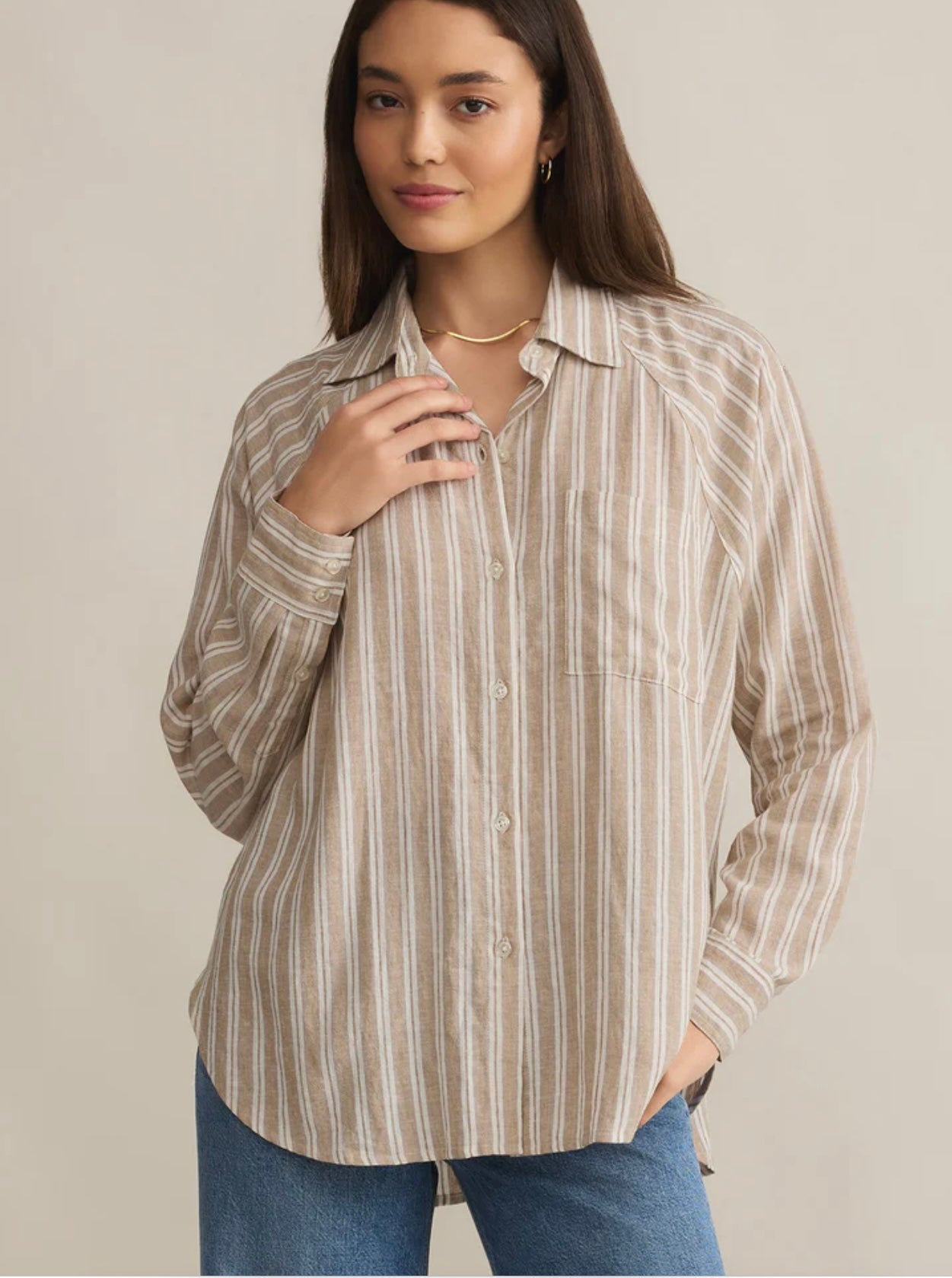 Zsupply The Perfect Striped Linen Top