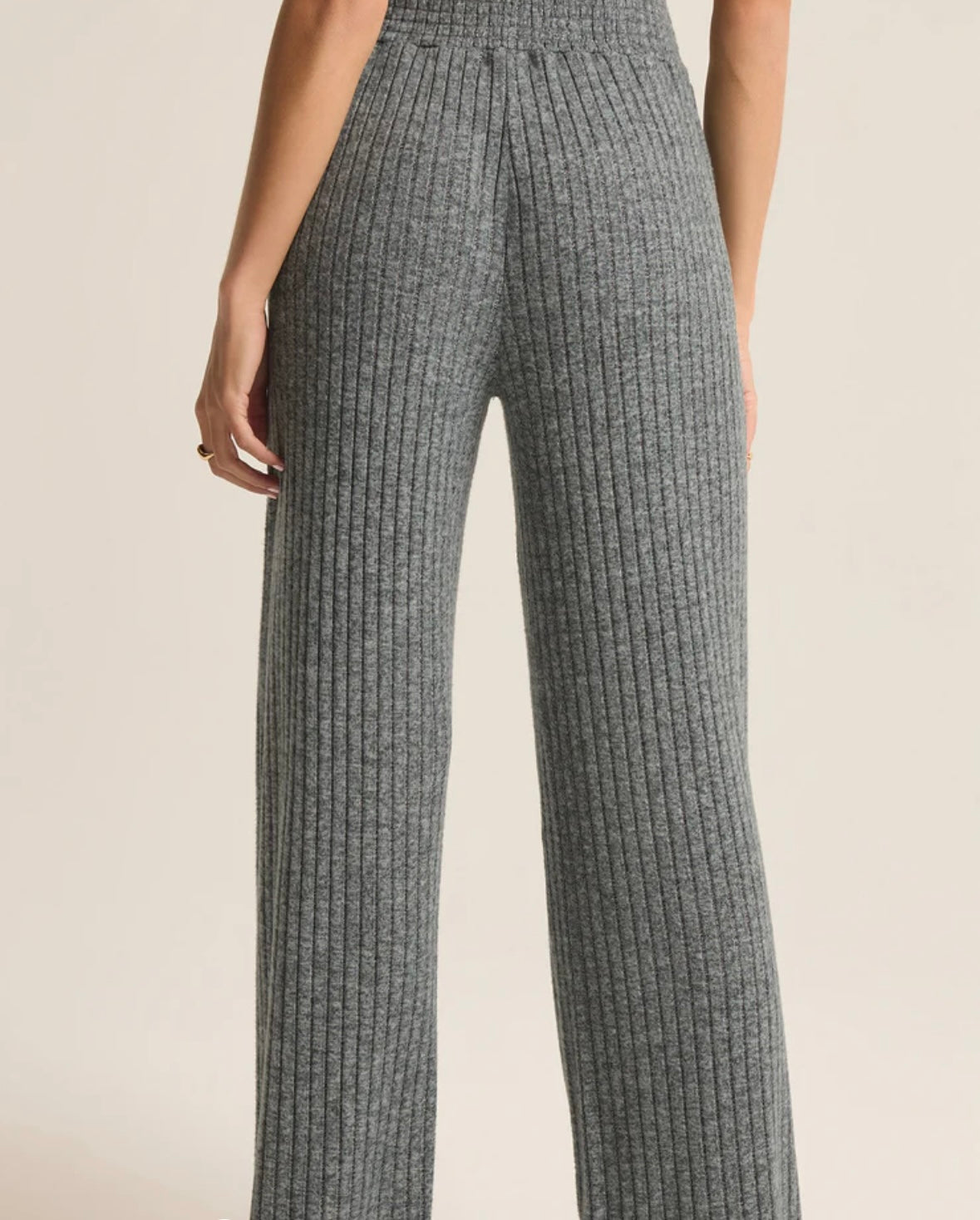 ZSupply Dawn smocked Rib Pant Charcoal Heather