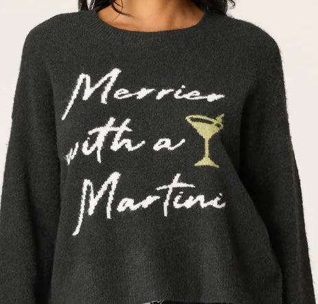 PJ Salvage Merrier With A Martini Snuggle Sweater
