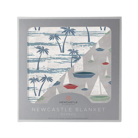 Newcastle Palm Trees/Sailboat Bamboo Blanket