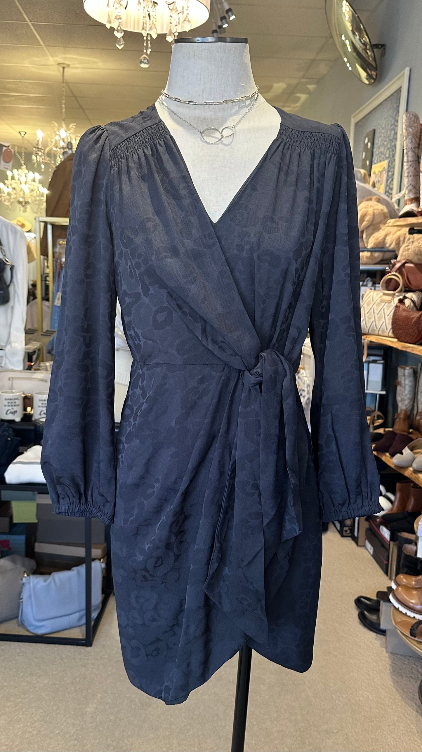 Current Air Charcoal Dress With Tie