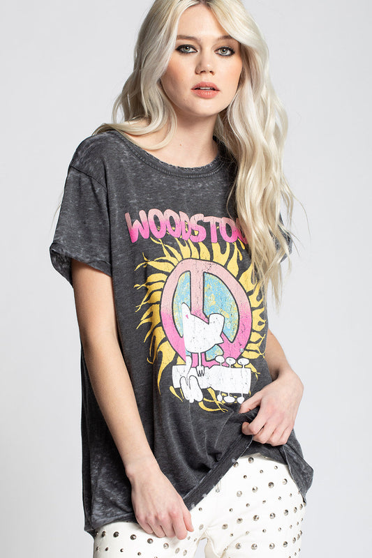 Recycled Karma Woodstock Peace Burnout Graphic Tee