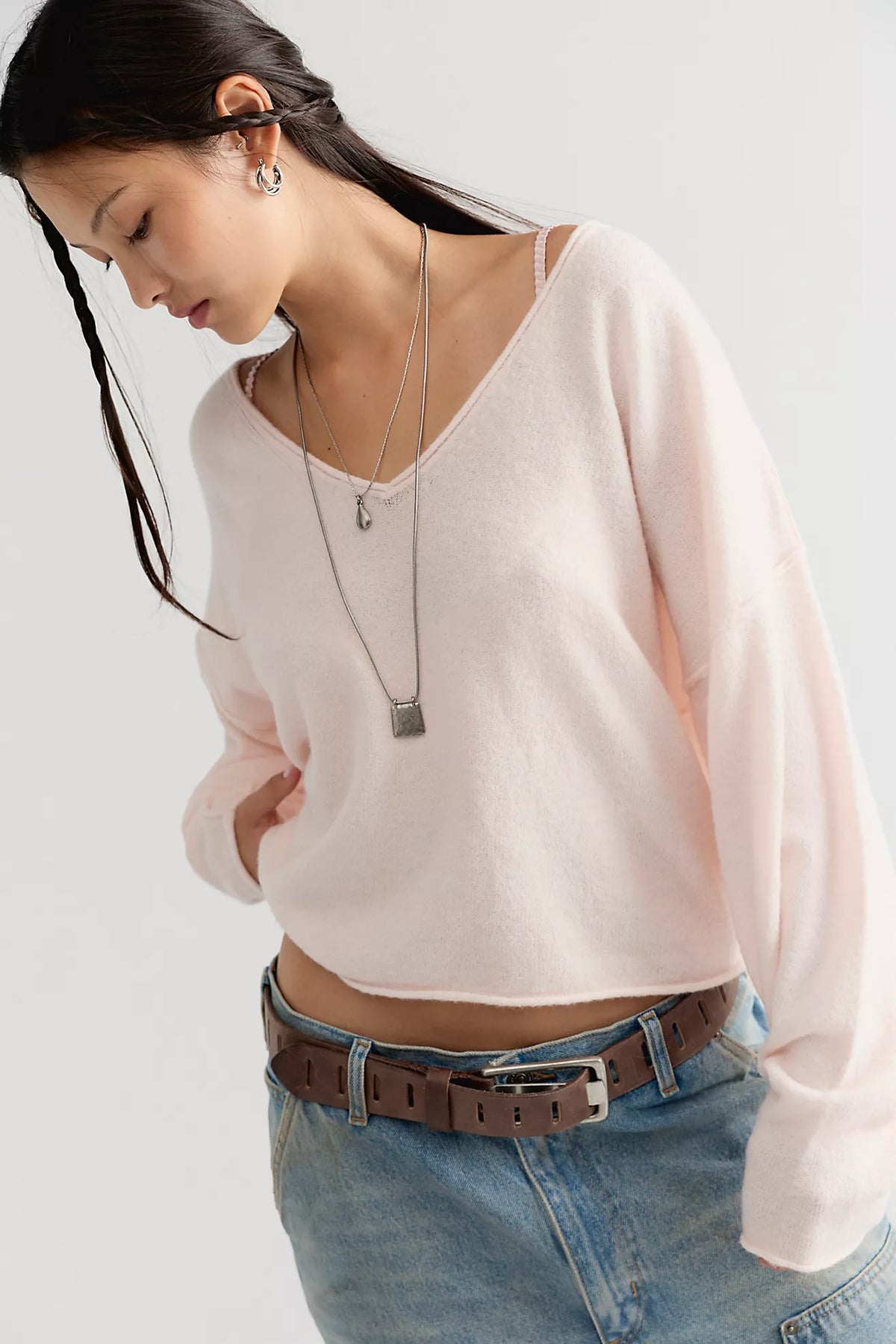 Free People See Me V-Neck Pullover