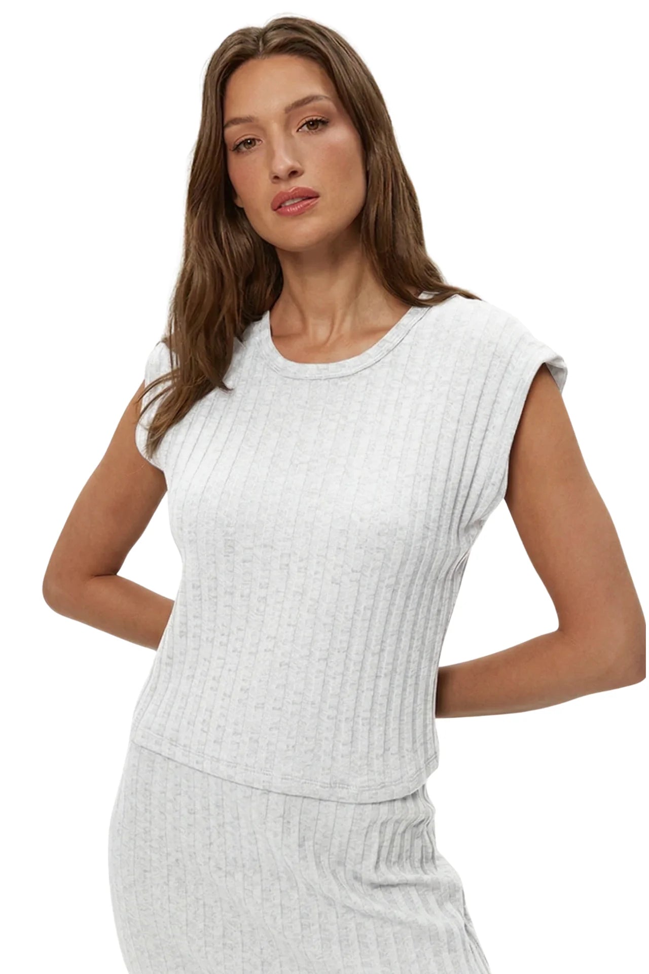 Michael Stars Jinny Power Shoulder Top