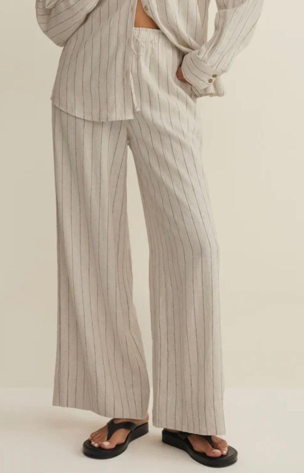 ZSupply Henri Striped Wide Leg Linen Pant
