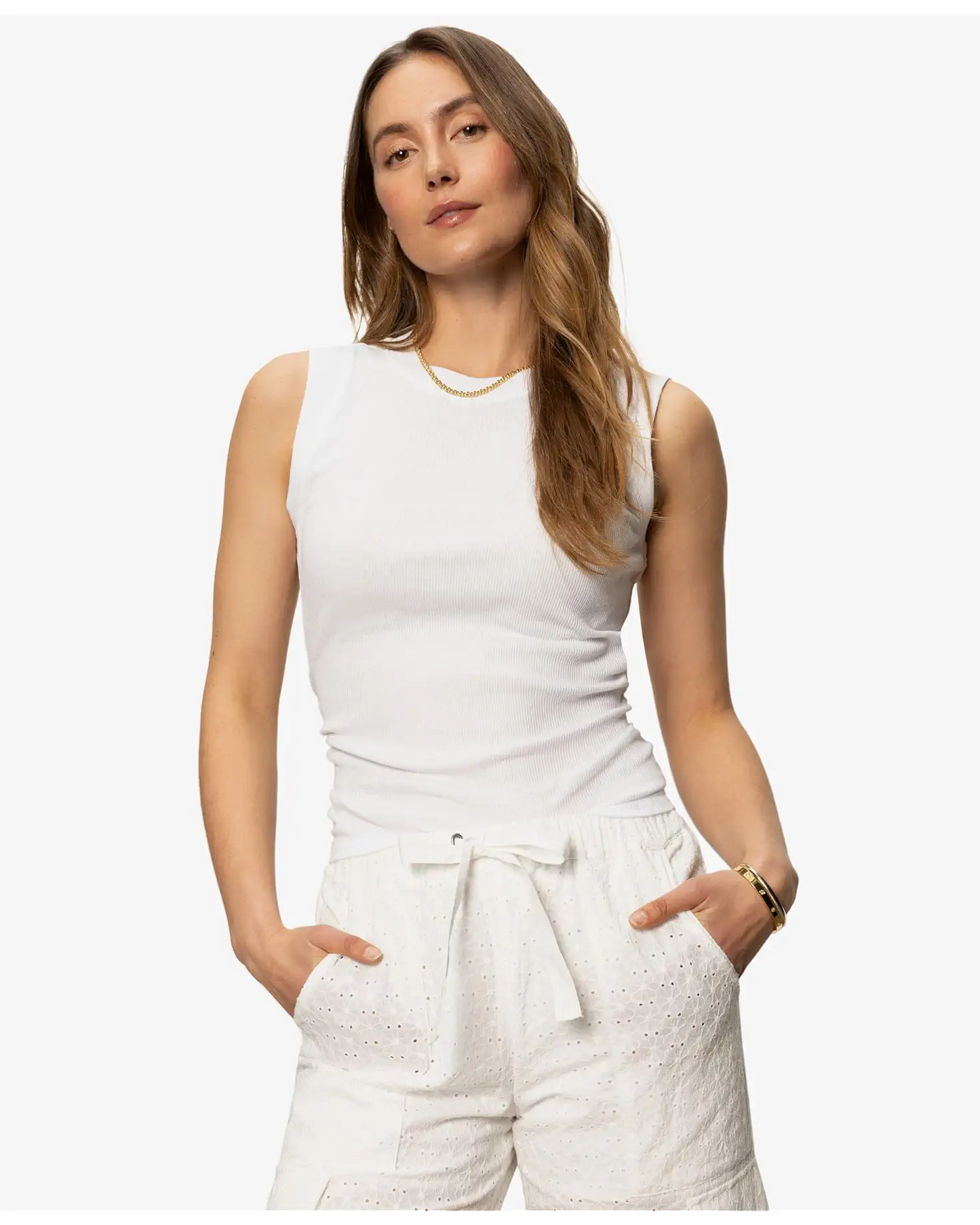 Sanctuary Ribbed Ruched Tank