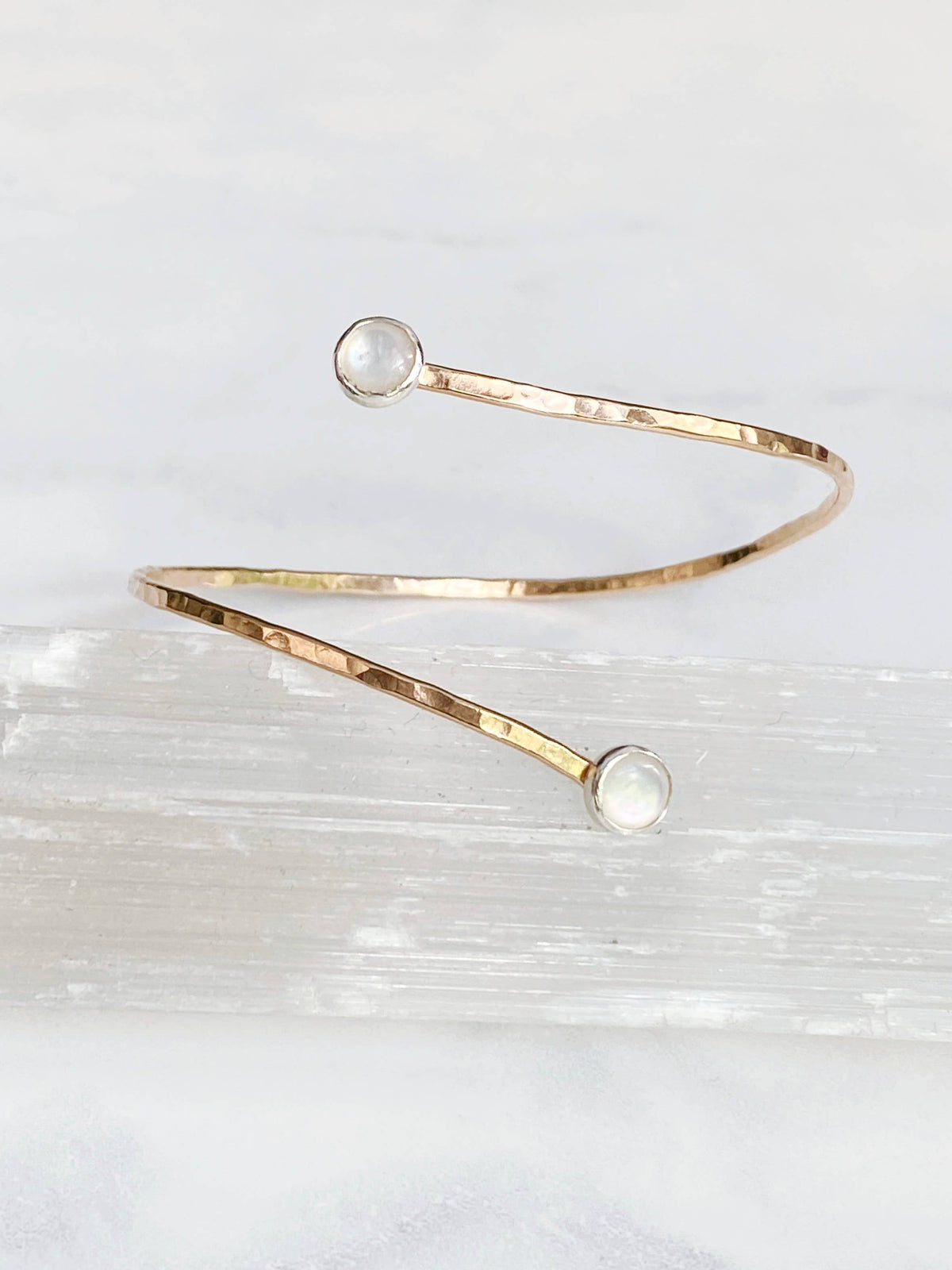 Mother of pearl wrap cuff: Gold Filled