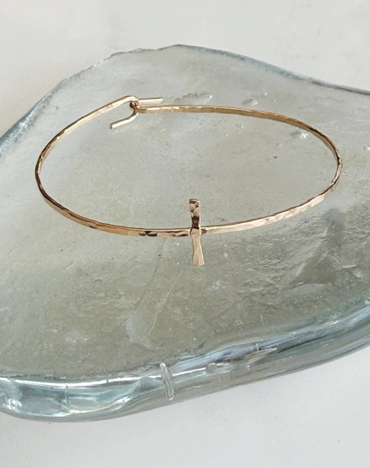 Modern cross cuff: 14kt gold fill