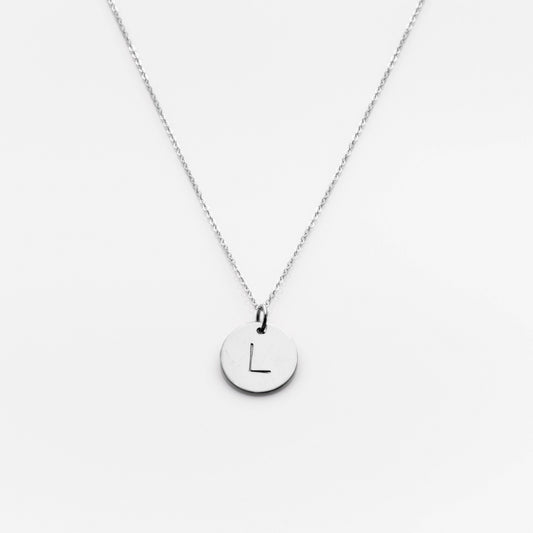 Nashelle Classic Coin Initial Necklace SS
