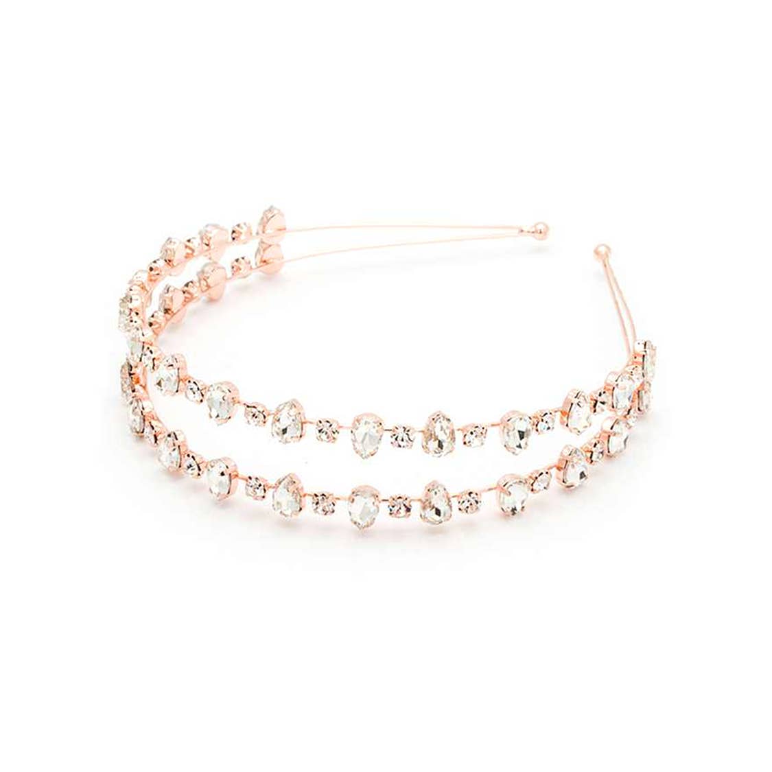 Iconic Crystal Double Headband: Silver