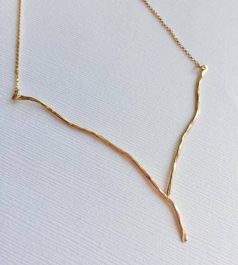 14kt Gf Branch Necklace: Gold Filled