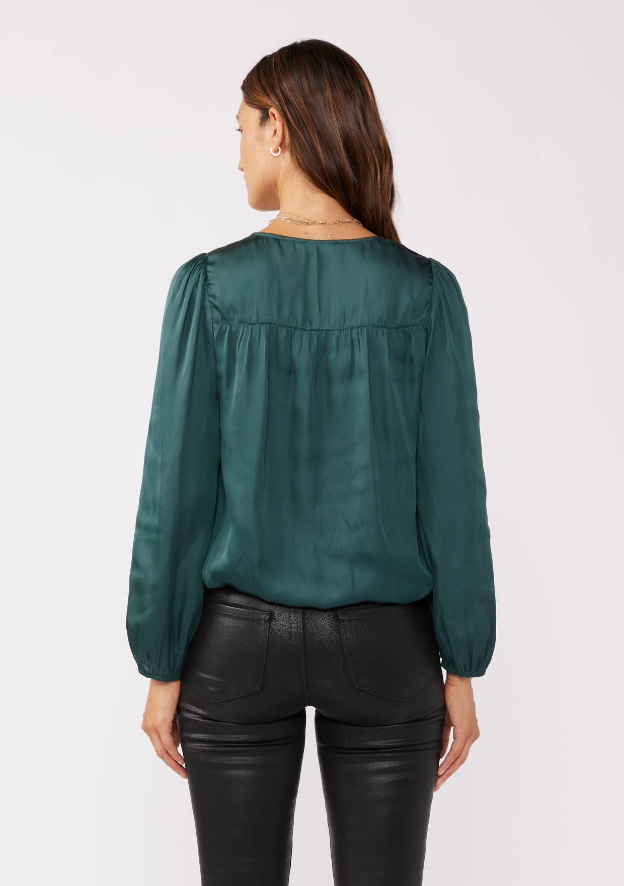 V-Neck Raglan Sleeve Top: Teal / XS