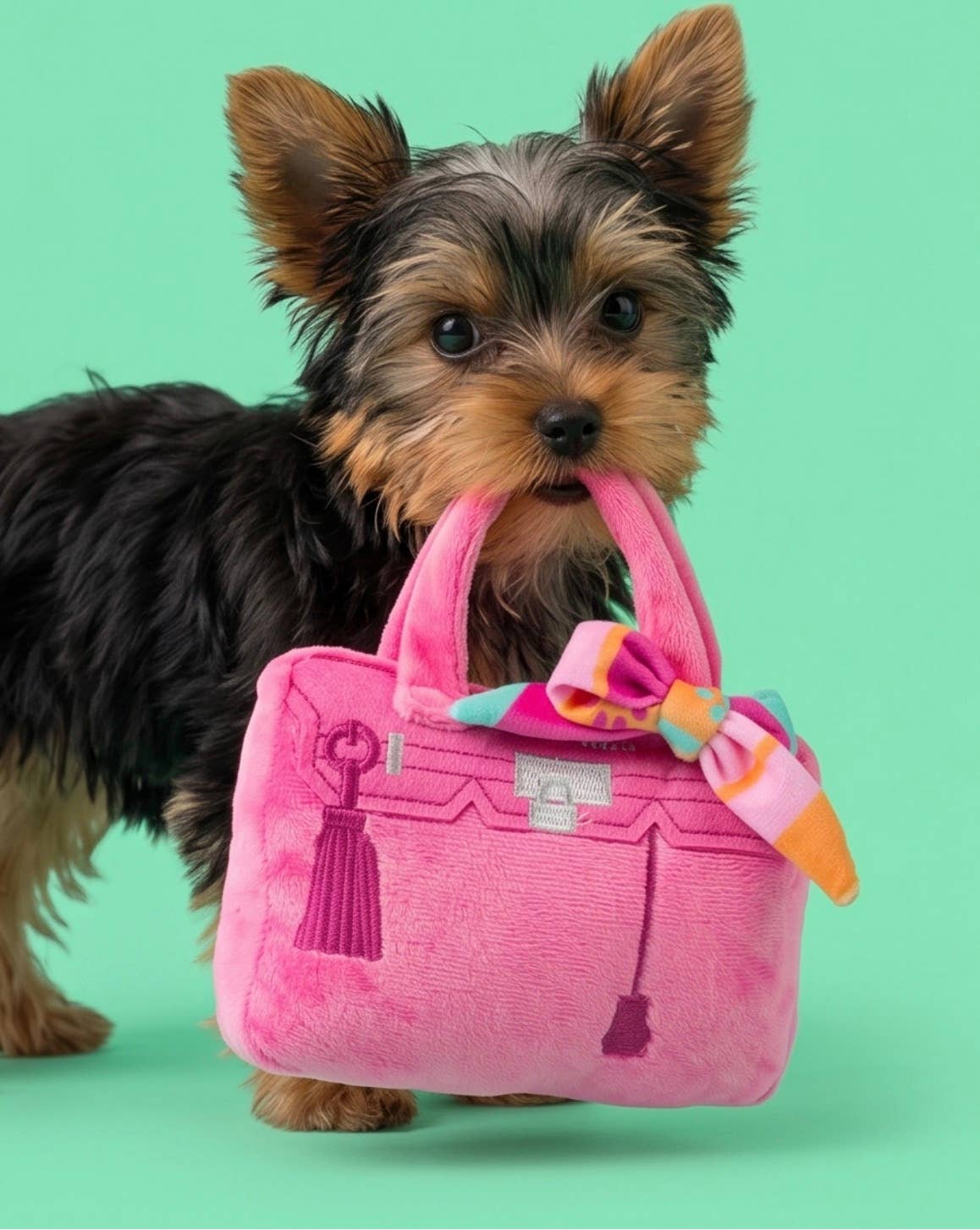 Barkin Bag -  Pink w/ Scarf Squeaker Dog Toy: Large