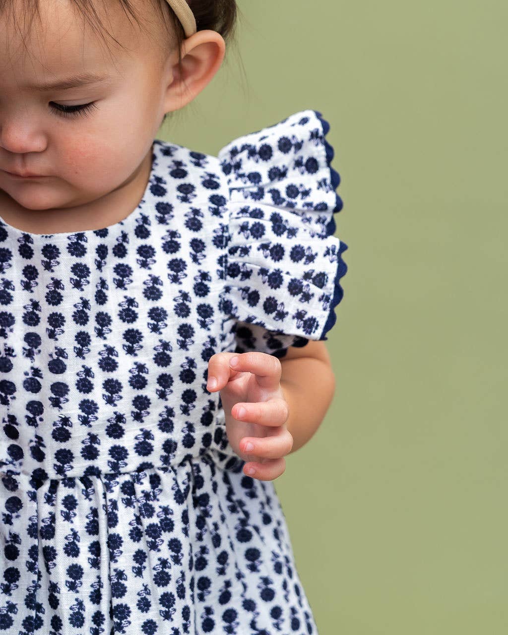 Viverano Organics Jamie Blue Floral Baby Dress W/Bloomers
